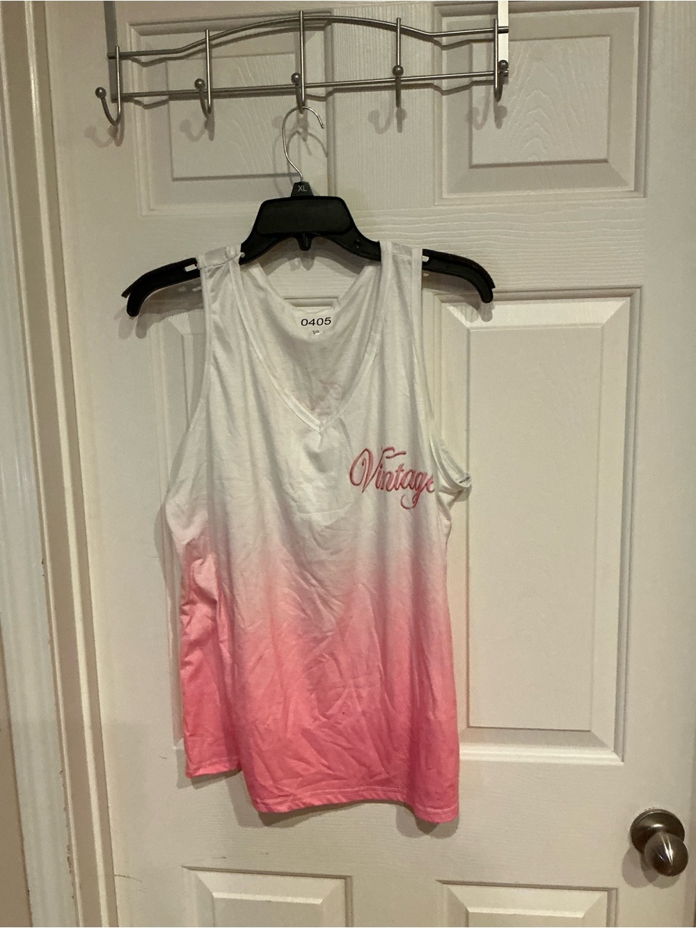 Vintage Ombre Pink & White Sleeveless Tank Top